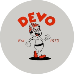 Devo Motiv 5 Anstecker mit Sicherheitsnadel Ø 25 mm