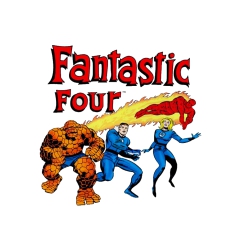 Fantastic Four Die fantastischen 4 Motiv 1 Anstecker mit Sicherheitsnadel Ø 25 mm