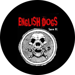 English Dogs Motiv 4 Anstecker mit Sicherheitsnadel Ø 25 mm