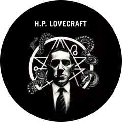 H.P. Lovecraft Motiv 1 Anstecker mit Sicherheitsnadel Ø 25 mm