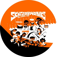 Schizophonics Motiv 1 Anstecker mit Sicherheitsnadel Ø 25 mm