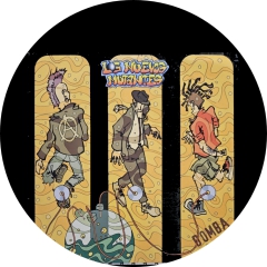 Los Nuevos Mutantes Motiv 1 Anstecker mit Sicherheitsnadel Ø 25 mm Punk mit Trompeten, Ska-Punk aus Köln