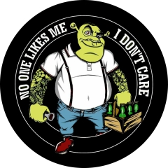 Shrek No One Likes Me I Don´t Care Motiv 1 Anstecker mit Sicherheitsnadel Ø 25 mm