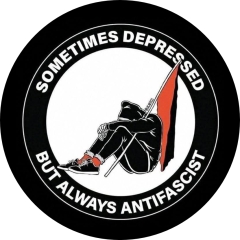 Sometimes Depressed But Always Antifascist Motiv 1 Anstecker mit Sicherheitsnadel Ø 25 mm