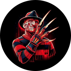 Horror Freddy Krüger Nightmare On Elm Street Motiv 4 Anstecker mit Sicherheitsnadel Ø 25 mm