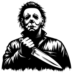 Horror Michael Myers Halloween Motiv 2 Anstecker mit Sicherheitsnadel Ø 25 mm