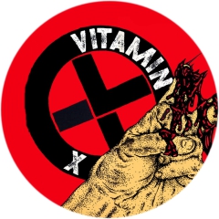 Vitamin X Motiv 1 Anstecker mit Sicherheitsnadel Ø 25 mm