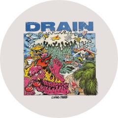 Drain Motiv 1 Anstecker mit Sicherheitsnadel Ø 25 mm