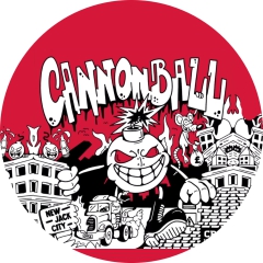 Cannonball Motiv 1 Anstecker mit Sicherheitsnadel Ø 25 mm