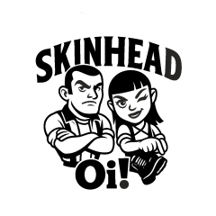 Skinhead Oi! Motiv 1 Anstecker mit Sicherheitsnadel Ø 25 mm