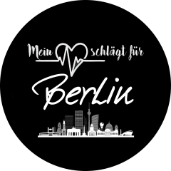 Mein Herz schlägt für Berlin Motiv 1 Anstecker mit Sicherheitsnadel Ø 25 mm