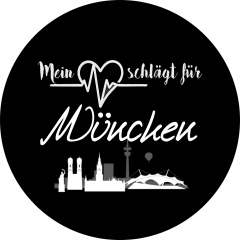 Mein Herz schlägt für München Motiv 1 Anstecker mit Sicherheitsnadel Ø 25 mm