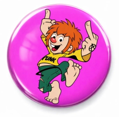 Pumuckel Punk Motiv 2 Anstecker mit Sicherheitsnadel Ø 25 mm