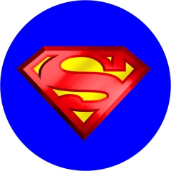 Superman Motiv 1 Anstecker mit Sicherheitsnadel Ø 25 mm