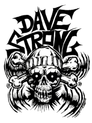 Dave Strong Motiv 2 Anstecker mit Sicherheitsnadel Ø 25 mm
