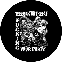 Terroristik Threat Motiv 2 Anstecker mit Sicherheitsnadel Ø 25 mm