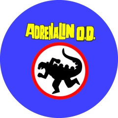 Adrenalin O.D. Motiv 6 Anstecker mit Sicherheitsnadel Ø 25 mm