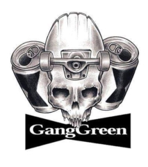 Gang Green Motiv 2 Anstecker mit Sicherheitsnadel Ø 25 mm