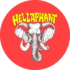 Hellaphant Motiv 2 Anstecker mit Sicherheitsnadel Ø 25 mm