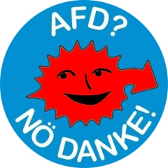 AfD? Nö Danke! Motiv 1 Anstecker mit Sicherheitsnadel Ø 25 mm