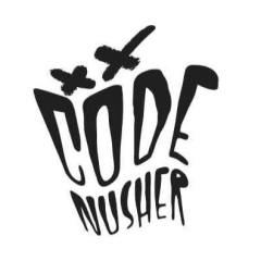 Code Nusher Motiv 1 Anstecker mit Sicherheitsnadel Ø 25 mm