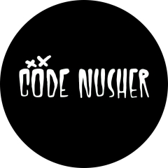 Code Nusher Motiv 2 Anstecker mit Sicherheitsnadel Ø 25 mm