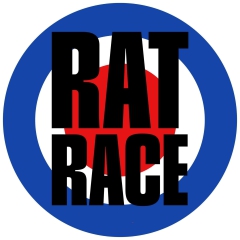 Rat Race Motiv 1 Anstecker mit Sicherheitsnadel Ø 25 mm