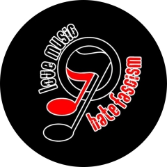 Love Music Hate Fascism Motiv 1 Anstecker mit Sicherheitsnadel Ø 25 mm