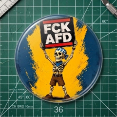 FCK AFD Skelett Motiv 1 Anstecker mit Sicherheitsnadel Ø 25 mm
