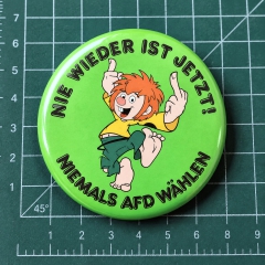 Pumuckl Niemals AfD wählen Motiv 1 Anstecker mit Sicherheitsnadel Ø 38 mm