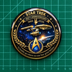 Start Trek 60th Anniversary Motiv 1 Anstecker mit Sicherheitsnadel Ø 25 mm