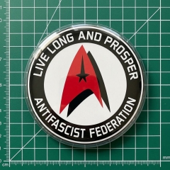 Antifascist Federation Live Long And Prosper Star Trek Motiv 1 Anstecker mit Sicherheitsnadel Ø 38 mm