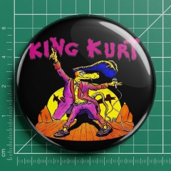 King Kurt Motiv 3 Anstecker mit Sicherheitsnadel Ø 25 mm