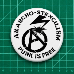 Anarcho Stencilism Punk Is Free Motiv 1 Anstecker mit Sicherheitsnadel Ø 25 mm