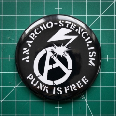 Anarcho Stencilism Punk Is Free Motiv 2 Anstecker mit Sicherheitsnadel Ø 25 mm
