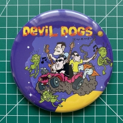 Devil Dogs Motiv 2 Anstecker mit Sicherheitsnadel Ø 25 mm