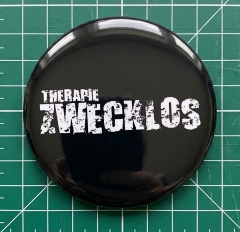 Therapie Zwecklos Motiv 2 Anstecker mit Sicherheitsnadel Ø 25 mm