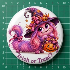 Halloween Kids Trick Or Treat Motiv 2 Anstecker mit Sicherheitsnadel Ø 25 mm