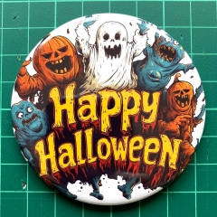 Happy Halloween Motiv 6 Anstecker mit Sicherheitsnadel Ø 25 mm