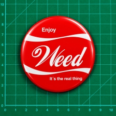 Enjoy Weed Motiv 1 Anstecker mit Sicherheitsnadel Ø 25 mm